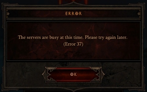 Error 37 - The servers are busy